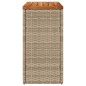 vidaXL Garten-Beistelltisch Holzplatte Beige 58x27,5x55 cm Poly Rattan vidaXL Garten-Beistelltisch Holzplatte Beige 58x27,5x55 cm Poly Rattan