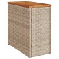 vidaXL Garten-Beistelltisch Holzplatte Beige 58x27,5x55 cm Poly Rattan vidaXL Garten-Beistelltisch Holzplatte Beige 58x27,5x55 cm Poly Rattan