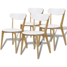 vidaXL Esszimmerstühle 4 Stk. MDF und Birkenholz