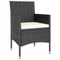 vidaXL 4-tlg. Gartenstuhl und Hocker Set Poly Rattan Schwarz vidaXL 4-tlg. Gartenstuhl und Hocker Set Poly Rattan Schwarz