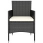 vidaXL 4-tlg. Gartenstuhl und Hocker Set Poly Rattan Schwarz vidaXL 4-tlg. Gartenstuhl und Hocker Set Poly Rattan Schwarz