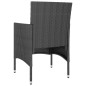 vidaXL 4-tlg. Gartenstuhl und Hocker Set Poly Rattan Schwarz vidaXL 4-tlg. Gartenstuhl und Hocker Set Poly Rattan Schwarz