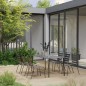 vidaXL 7-tlg. Garten-Essgruppe Stahl Dunkelgrau vidaXL 7-tlg. Garten-Essgruppe Stahl Dunkelgrau