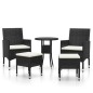 vidaXL 5-tlg. Garten-Lounge-Set Poly Rattan Schwarz vidaXL 5-tlg. Garten-Lounge-Set Poly Rattan Schwarz