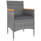 vidaXL 5-tlg. Garten-Lounge-Set Poly Rattan Grau vidaXL 5-tlg. Garten-Lounge-Set Poly Rattan Grau