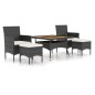 vidaXL 5-tlg. Garten-Essgruppe Poly Rattan & Massivholz Akazie Schwarz vidaXL 5-tlg. Garten-Essgruppe Poly Rattan & Massivholz Akazie Schwarz