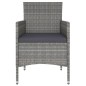 vidaXL 5-tlg. Garten-Bistro-Set Poly Rattan & Massivholz Akazie Grau vidaXL 5-tlg. Garten-Bistro-Set Poly Rattan & Massivholz Akazie Grau