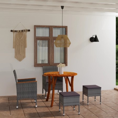 vidaXL 5-tlg. Garten-Essgruppe Grau