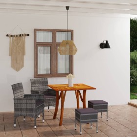 vidaXL 5-tlg. Garten-Essgruppe Grau