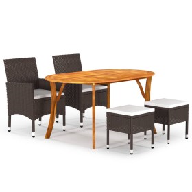 vidaXL 5-tlg. Garten-Essgruppe Braun