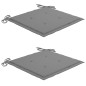vidaXL Gartenstühle 2 Stk. mit Grauen Kissen Teak Massivholz vidaXL Gartenstühle 2 Stk. mit Grauen Kissen Teak Massivholz