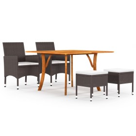 vidaXL 5-tlg. Garten-Essgruppe Braun