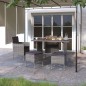 vidaXL 4-tlg. Gartenstuhl und Hocker Set Poly Rattan Grau vidaXL 4-tlg. Gartenstuhl und Hocker Set Poly Rattan Grau