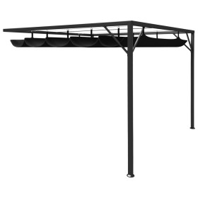 vidaXL Wand-Pavillon mit Schiebedach 3x3 m Anthrazit