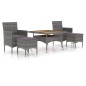 vidaXL 5-tlg. Garten-Essgruppe Poly Rattan & Massivholz Akazie Grau vidaXL 5-tlg. Garten-Essgruppe Poly Rattan & Massivholz Akazie Grau
