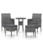 vidaXL 5-tlg. Garten-Lounge-Set Poly Rattan Grau vidaXL 5-tlg. Garten-Lounge-Set Poly Rattan Grau