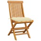 Gartenstühle mit Cremeweißen Kissen 4 Stk. Massivholz Teak Gartenstühle mit Cremeweißen Kissen 4 Stk. Massivholz Teak