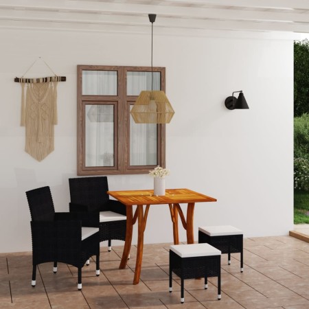 vidaXL 5-tlg. Garten-Essgruppe Schwarz