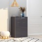 vidaXL Schuhschrank Hochglanz-Grau 60x35x84 cm Holzwerkstoff vidaXL Schuhschrank Hochglanz-Grau 60x35x84 cm Holzwerkstoff