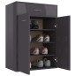vidaXL Schuhschrank Hochglanz-Grau 60x35x84 cm Holzwerkstoff vidaXL Schuhschrank Hochglanz-Grau 60x35x84 cm Holzwerkstoff