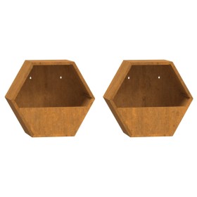 vidaXL Wand-Pflanzkübel 2 Stk. Rostig Cortenstahl 30x10x25 cm