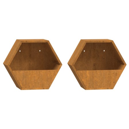 vidaXL Wand-Pflanzkübel 2 Stk. Rostig Cortenstahl 30x10x25 cm