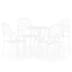 vidaXL 5-tlg. Bistro-Set Aluminiumguss Weiß