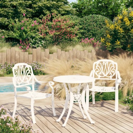 vidaXL 3-tlg. Bistro-Set Aluminiumguss Weiß