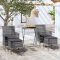 vidaXL 5-tlg. Garten-Bistro-Set Poly Rattan und Hartglas Grau vidaXL 5-tlg. Garten-Bistro-Set Poly Rattan und Hartglas Grau