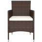 vidaXL 5-tlg. Garten-Lounge-Set Poly Rattan Braun