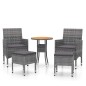 vidaXL 5-tlg. Garten-Lounge-Set Poly Rattan Grau vidaXL 5-tlg. Garten-Lounge-Set Poly Rattan Grau