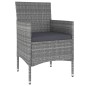 vidaXL 5-tlg. Garten-Lounge-Set Poly Rattan Grau vidaXL 5-tlg. Garten-Lounge-Set Poly Rattan Grau