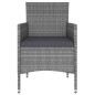 vidaXL 5-tlg. Garten-Lounge-Set Poly Rattan Grau vidaXL 5-tlg. Garten-Lounge-Set Poly Rattan Grau