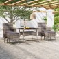 vidaXL 5-tlg. Garten-Essgruppe Poly Rattan und Hartglas Grau vidaXL 5-tlg. Garten-Essgruppe Poly Rattan und Hartglas Grau