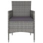 vidaXL 5-tlg. Garten-Essgruppe Poly Rattan und Hartglas Grau vidaXL 5-tlg. Garten-Essgruppe Poly Rattan und Hartglas Grau
