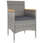 vidaXL 5-tlg. Garten-Essgruppe Poly Rattan & Massivholz Akazie Grau vidaXL 5-tlg. Garten-Essgruppe Poly Rattan & Massivholz Akazie Grau