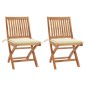 Gartenstühle 2 Stk. mit Cremen Kissen Teak Massivholz Gartenstühle 2 Stk. mit Cremen Kissen Teak Massivholz
