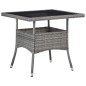 vidaXL 5-tlg. Garten-Essgruppe Poly Rattan und Hartglas Grau vidaXL 5-tlg. Garten-Essgruppe Poly Rattan und Hartglas Grau