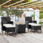 vidaXL 5-tlg. Garten-Bistro-Set Poly Rattan und Hartglas Schwarz vidaXL 5-tlg. Garten-Bistro-Set Poly Rattan und Hartglas Schwarz