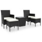 vidaXL 5-tlg. Garten-Bistro-Set Poly Rattan und Hartglas Schwarz vidaXL 5-tlg. Garten-Bistro-Set Poly Rattan und Hartglas Schwarz