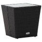 vidaXL 5-tlg. Garten-Bistro-Set Poly Rattan und Hartglas Schwarz vidaXL 5-tlg. Garten-Bistro-Set Poly Rattan und Hartglas Schwarz