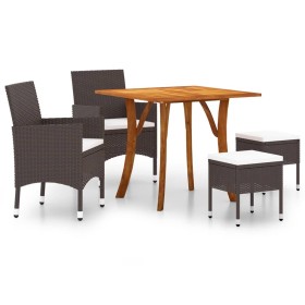 vidaXL 5-tlg. Garten-Essgruppe Braun