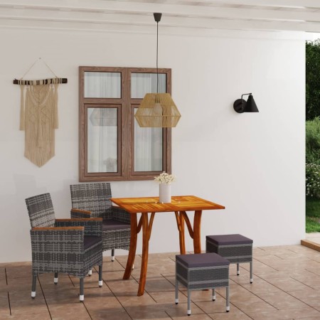 vidaXL 5-tlg. Garten-Essgruppe Grau