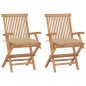 Gartenstühle mit Beigen Kissen 2 Stk. Massivholz Teak Gartenstühle mit Beigen Kissen 2 Stk. Massivholz Teak