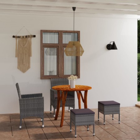 vidaXL 5-tlg. Garten-Essgruppe Grau
