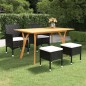 vidaXL 5-tlg. Garten-Essgruppe Schwarz vidaXL 5-tlg. Garten-Essgruppe Schwarz