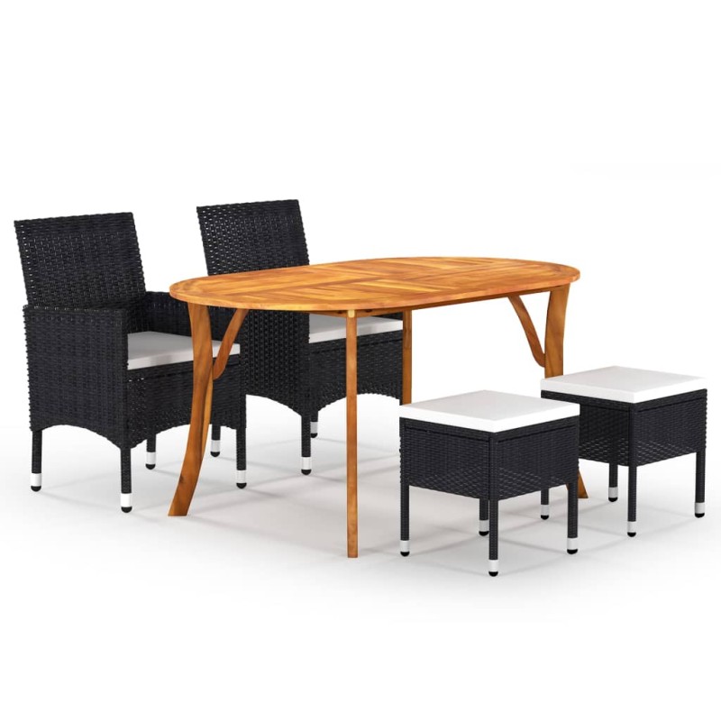 vidaXL 5-tlg. Garten-Essgruppe Schwarz vidaXL 5-tlg. Garten-Essgruppe Schwarz