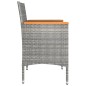 vidaXL 4-tlg. Gartenstuhl und Hocker Set Poly Rattan Grau vidaXL 4-tlg. Gartenstuhl und Hocker Set Poly Rattan Grau