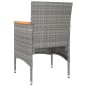 vidaXL 4-tlg. Gartenstuhl und Hocker Set Poly Rattan Grau vidaXL 4-tlg. Gartenstuhl und Hocker Set Poly Rattan Grau