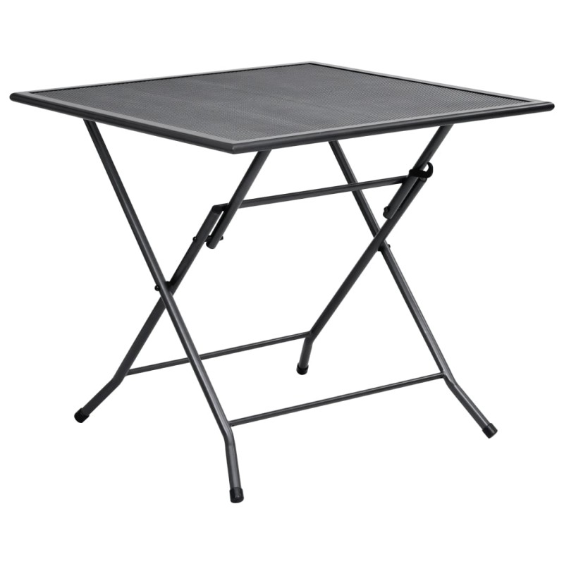 vidaXL Klapptisch Mesh 80x80x72 cm Stahl Anthrazit vidaXL Klapptisch Mesh 80x80x72 cm Stahl Anthrazit